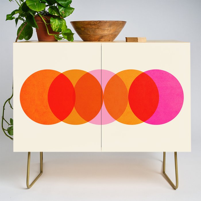 Abstraction_COLOUR_CIRCLES_001 Credenza Gallery Image 1