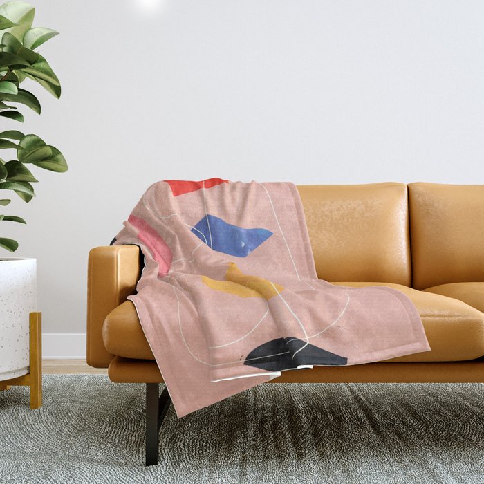 Minimal Abstract Shapes 90 Throw Blanket Gallery Image 1