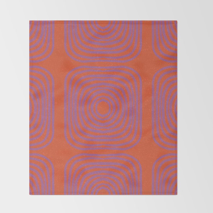 LISBOA, deep orange & plum Throw Blanket Gallery Image 2