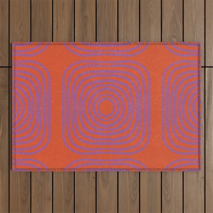 LISBOA, deep orange & plum Outdoor Rug Gallery Image 1