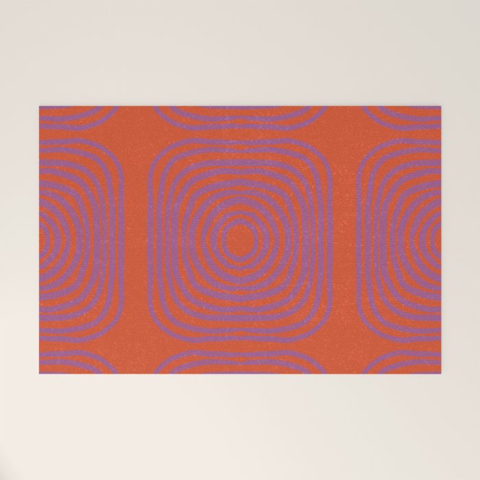LISBOA, deep orange & plum Welcome Mat Gallery Image 1