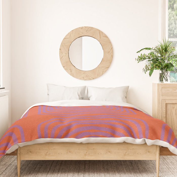 LISBOA, deep orange & plum Duvet Cover Gallery Image 3