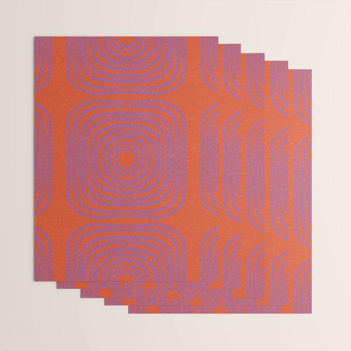 LISBOA, deep orange & plum Wrapping Paper Gallery Image 3