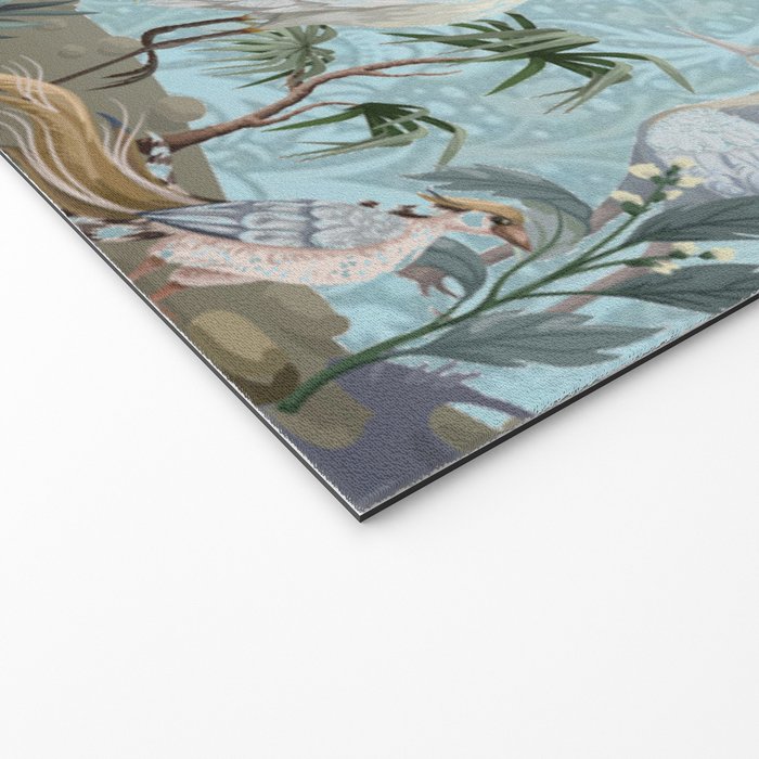 Chinoiserie Peacock Heron Floral Garden & William Morris Art Welcome Mat Gallery Image 2
