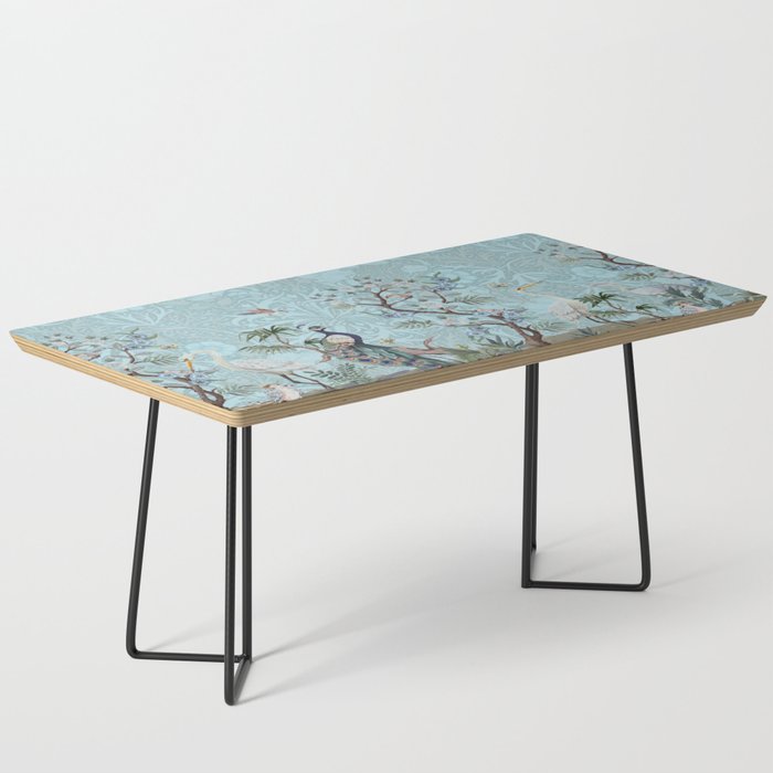 Chinoiserie Peacock Heron Floral Garden & William Morris Art Coffee Table Gallery Image 1