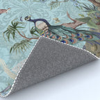 Chinoiserie Peacock Heron Floral Garden & William Morris Art Rug Gallery Image 4