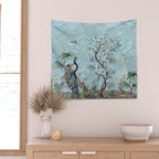 Chinoiserie Peacock Heron Floral Garden & William Morris Art Wall Tapestry Gallery Image 2