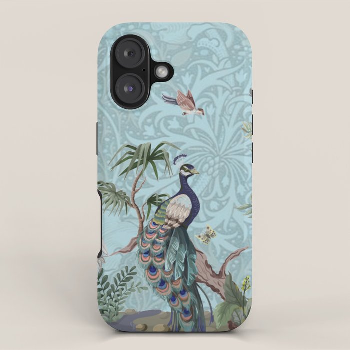 Chinoiserie Peacock Heron Floral Garden & William Morris Art iPhone Case Gallery Image 1