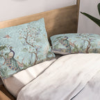 Chinoiserie Peacock Heron Floral Garden & William Morris Art Pillow Sham Gallery Image 2