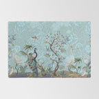 Chinoiserie Peacock Heron Floral Garden & William Morris Art Rug Gallery Image 2