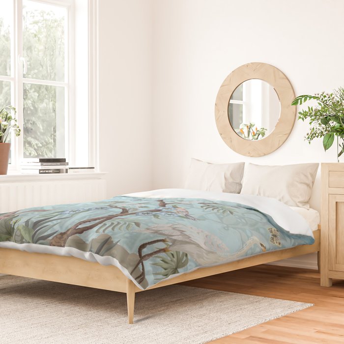 Chinoiserie Peacock Heron Floral Garden & William Morris Art Duvet Cover Gallery Image 2