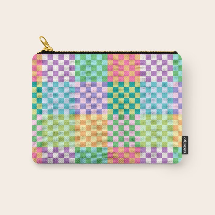 Rainbow Checks Carry All Pouch Gallery Image 1