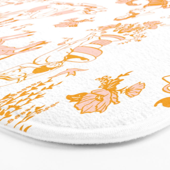 Gold Zodiac Toile Pattern Bath Mat Gallery Image 3