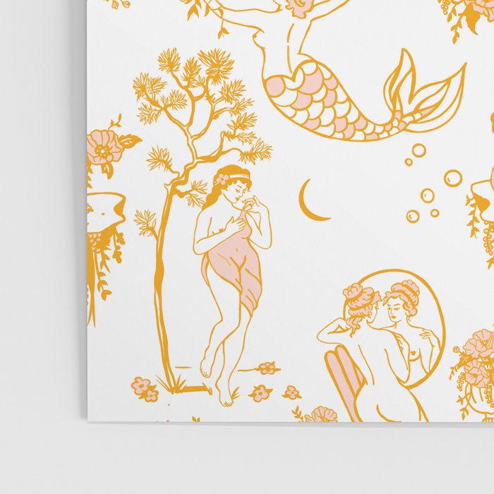 Gold Zodiac Toile Pattern Poster Gallery Image 3