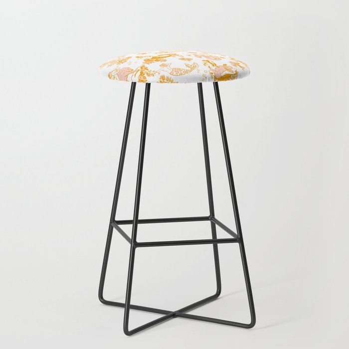 Gold Zodiac Toile Pattern Stool Gallery Image 1