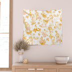 Gold Zodiac Toile Pattern Wall Tapestry Gallery Image 2