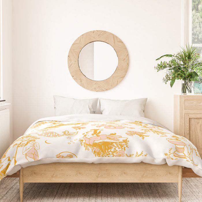 Gold Zodiac Toile Pattern Duvet Cover Gallery Image 3