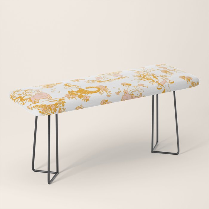 Gold Zodiac Toile Pattern Bench Gallery Image 1