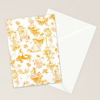 Gold Zodiac Toile Pattern Stationery Card Gallery Image 2