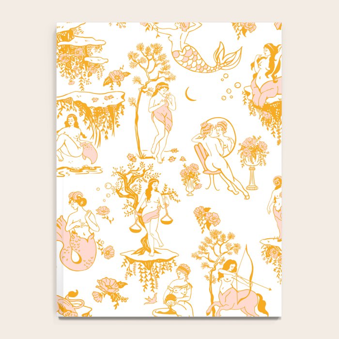 Gold Zodiac Toile Pattern Notebook Gallery Image 4