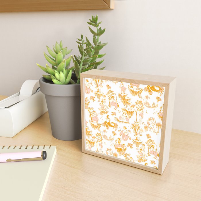 Gold Zodiac Toile Pattern Mini Art Print Gallery Image 2