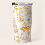 Gold Zodiac Toile Pattern Travel Mug Gallery Image 3