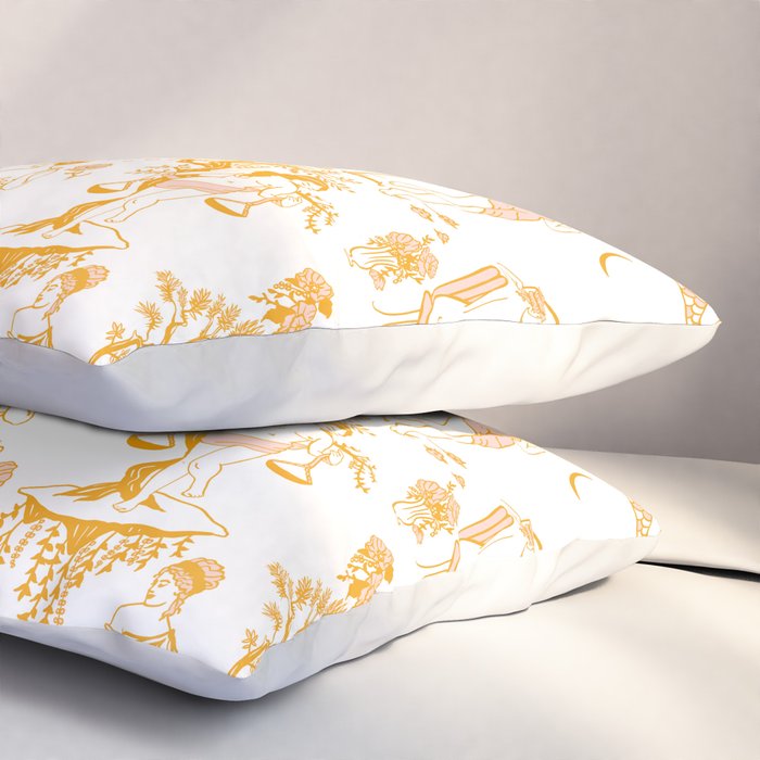 Gold Zodiac Toile Pattern Pillow Sham Gallery Image 3