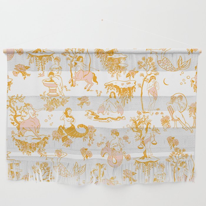 Gold Zodiac Toile Pattern Wall Hanging Gallery Image 1