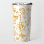 Gold Zodiac Toile Pattern Travel Mug Gallery Image 2