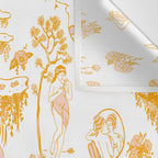 Gold Zodiac Toile Pattern Wall Tapestry Gallery Image 3
