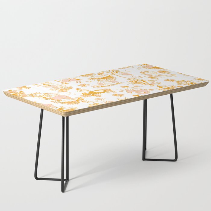 Gold Zodiac Toile Pattern Coffee Table Gallery Image 1