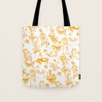 Gold Zodiac Toile Pattern Tote Bag Gallery Image 1