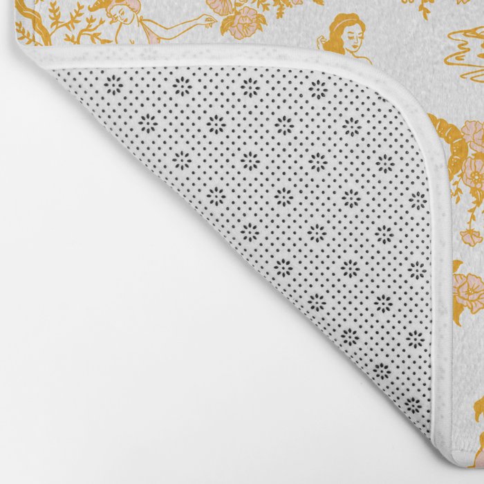 Gold Zodiac Toile Pattern Bath Mat Gallery Image 2