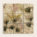 Pink Green leaf II Wood Wall Art Gallery Image 1