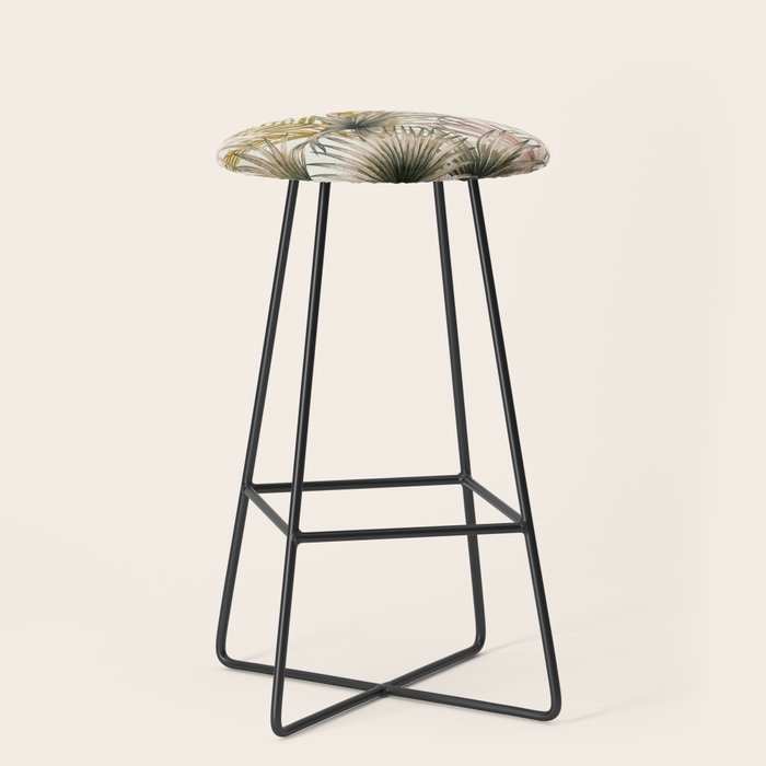 Pink Green leaf II Stool Gallery Image 1