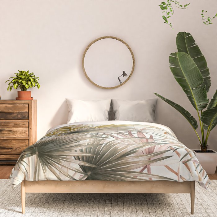 Pink Green leaf II Comforter Gallery Image 3