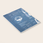 NASA SpaceX Crew Dragon Spacecraft & Falcon 9 Rocket Blueprint in High Resolution (light blue) Notebook Gallery Image 3