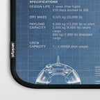 NASA SpaceX Crew Dragon Spacecraft & Falcon 9 Rocket Blueprint in High Resolution (light blue) Laptop Sleeve Gallery Image 3