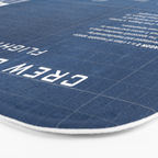 NASA SpaceX Crew Dragon Spacecraft & Falcon 9 Rocket Blueprint in High Resolution (light blue) Bath Mat Gallery Image 3