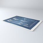 NASA SpaceX Crew Dragon Spacecraft & Falcon 9 Rocket Blueprint in High Resolution (light blue) Rug Gallery Image 3