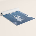 NASA SpaceX Crew Dragon Spacecraft & Falcon 9 Rocket Blueprint in High Resolution (light blue) Yoga Mat Gallery Image 2