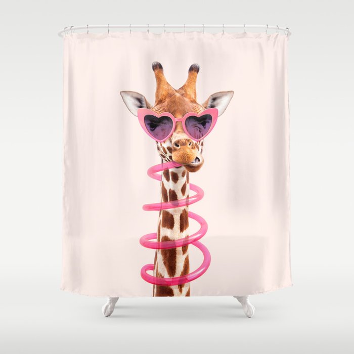 THIRSTY GIRAFFE Shower Curtain Gallery Image 1