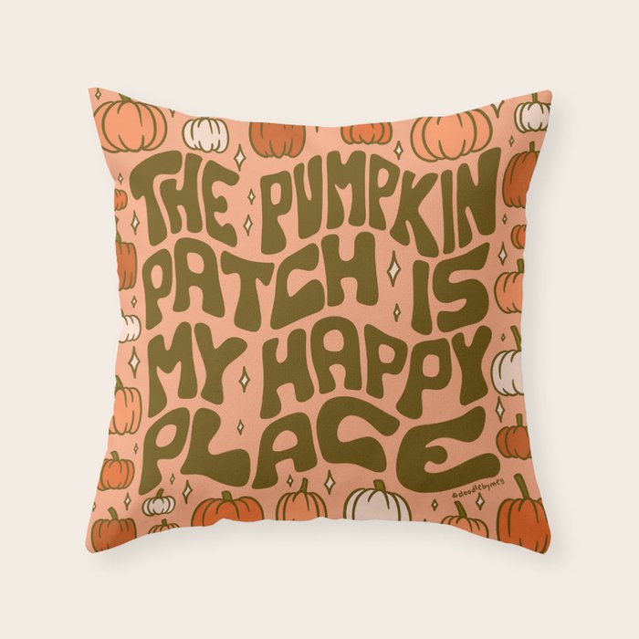 Pumpkin Patch Is My Happy Place Throw Pillow Gallery Image 6