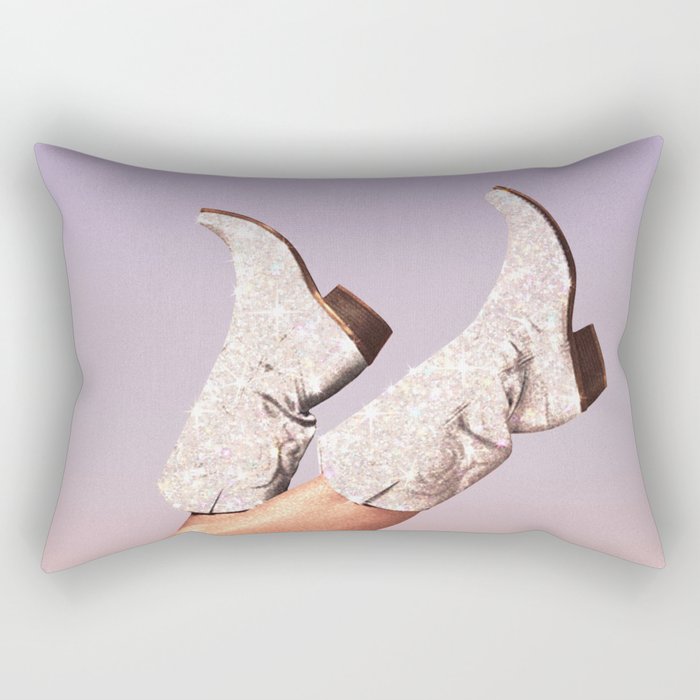 These Boots - Glitter Purple Miami Vibes Rectangular Pillow Gallery Image 2