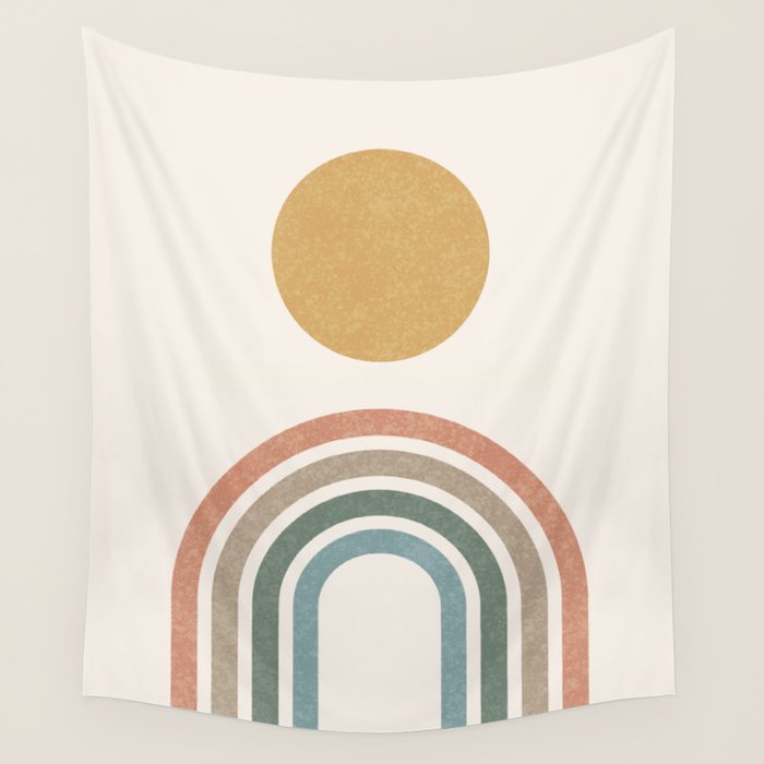 Mid-Century Modern Rainbow Wall Tapestry Gallery Image 4