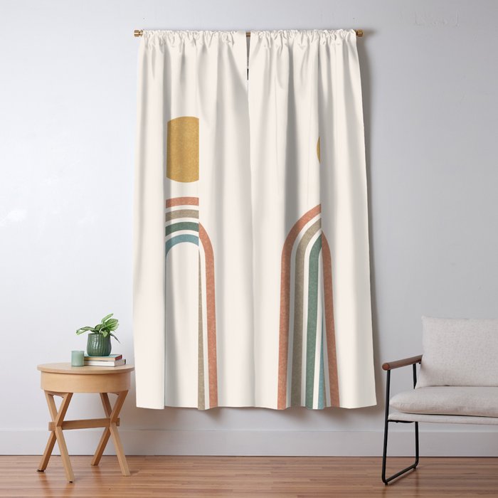 Mid-Century Modern Rainbow Window Curtain Gallery Image 5