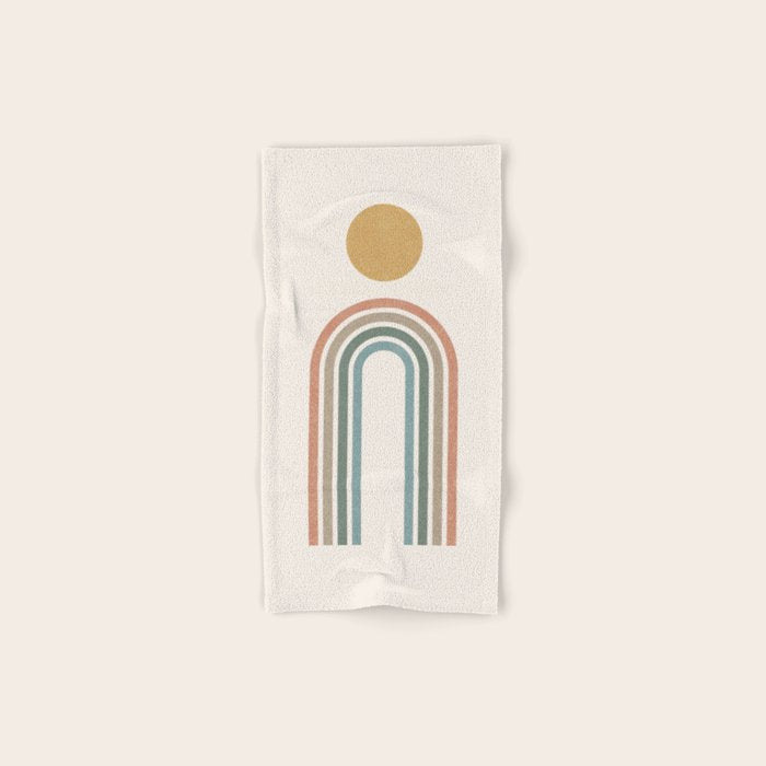 Mid-Century Modern Rainbow Bath Towel Gallery Image 1