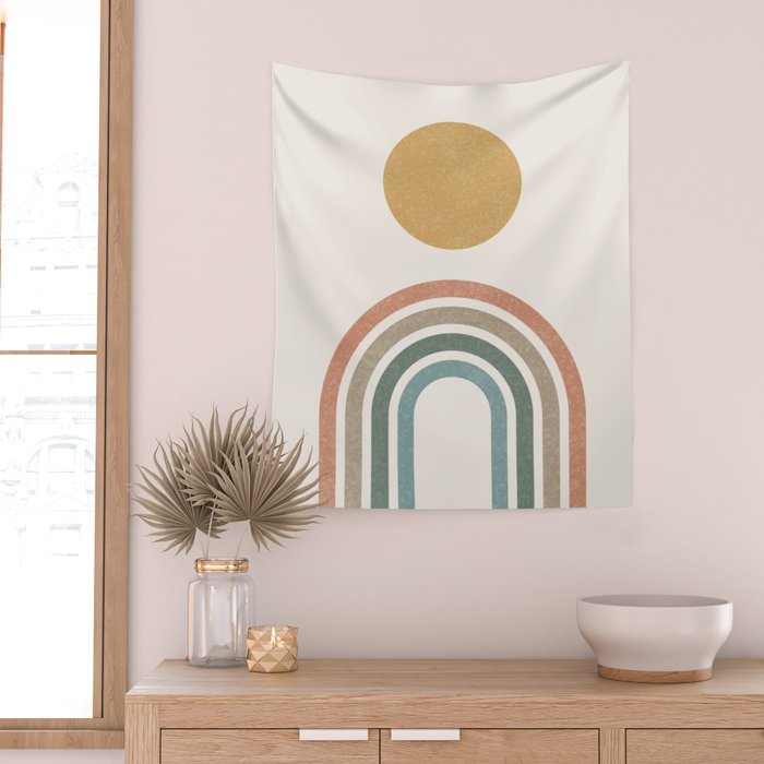 Mid-Century Modern Rainbow Wall Tapestry Gallery Image 2