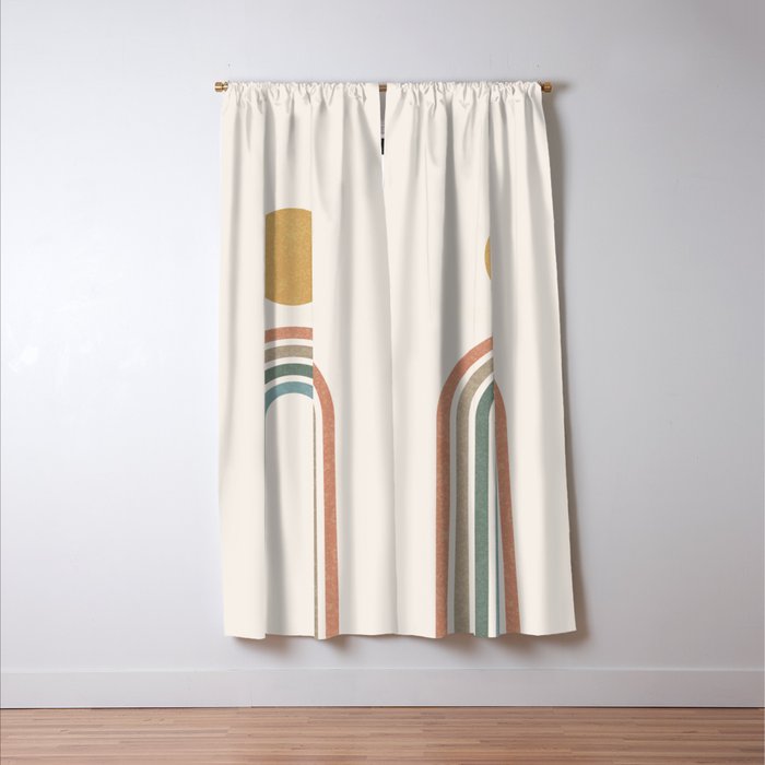 Mid-Century Modern Rainbow Window Curtain Gallery Image 3