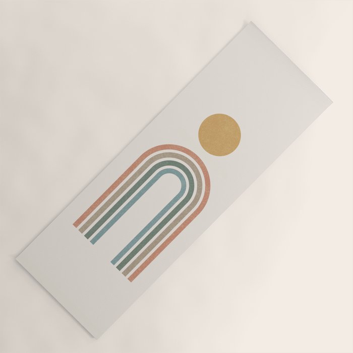 Mid-Century Modern Rainbow Yoga Mat Gallery Image 1